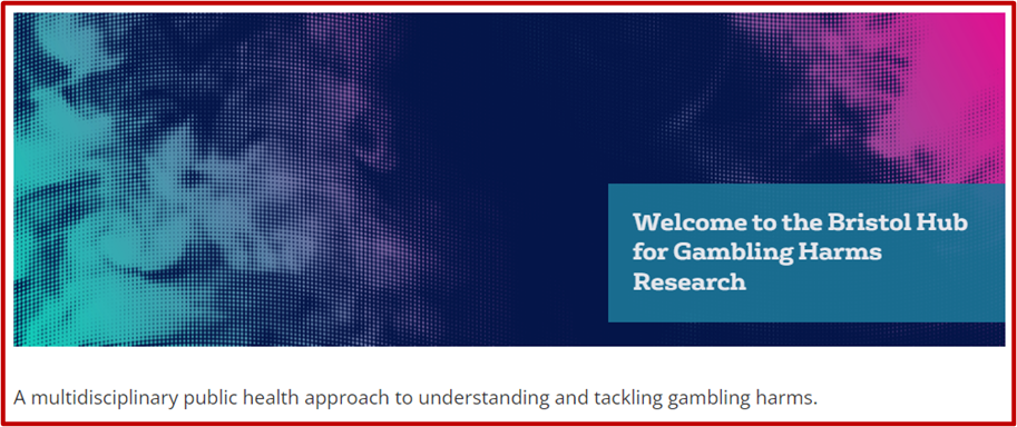 Screenshot of Gambling Harms Hub website