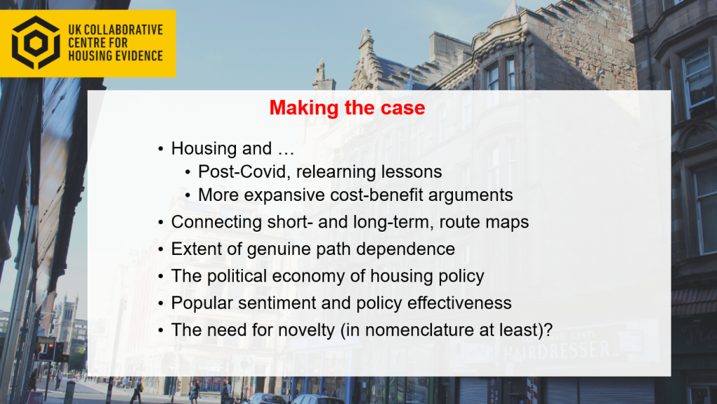 Screenshot of slide containing summary of key themes.